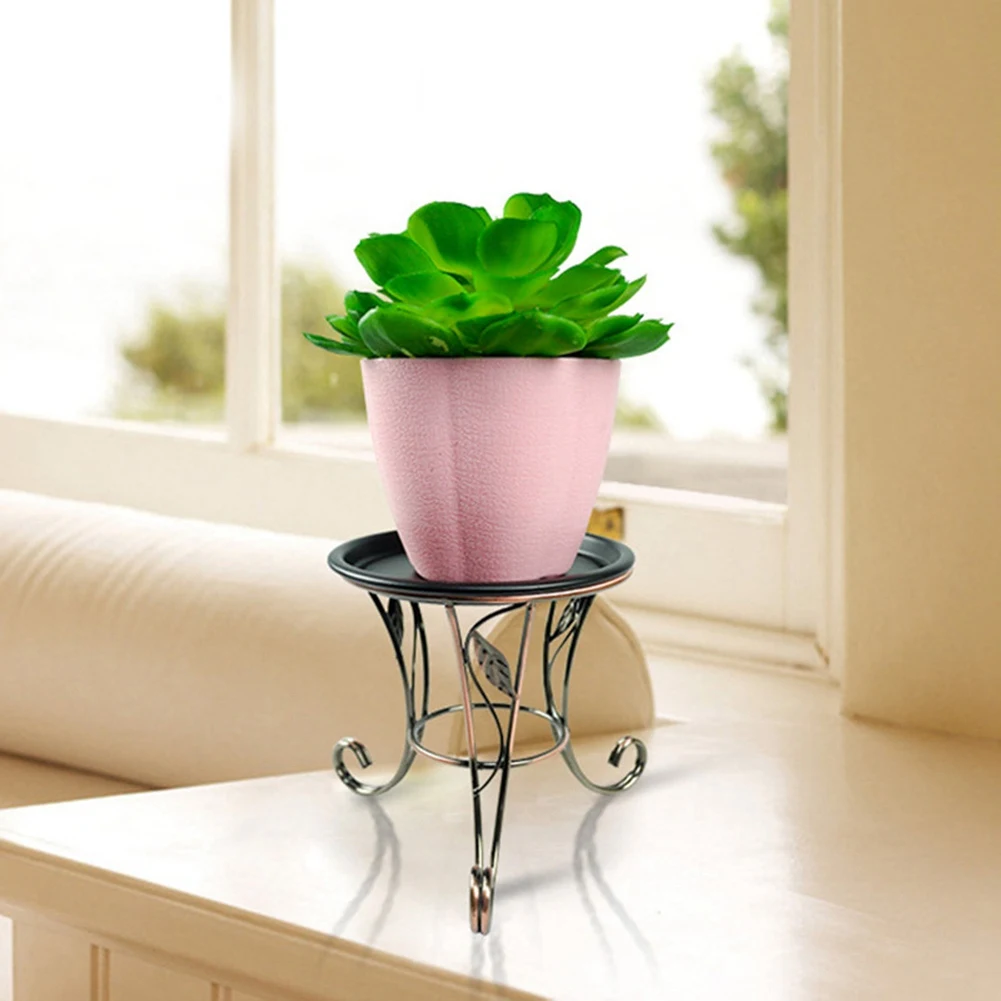 New Flower Stool Metal Flower Stand,European Style Stool Balcony Floor Garden Flower Pot Planter Holder Decor Plant Shelve 2
