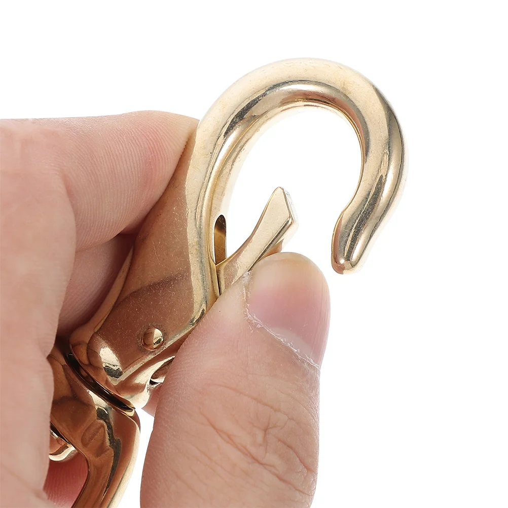 

2 Pcs Brass Universal Hook Buckle Hooks Keychain Rings Snap Claw Purse Hardware