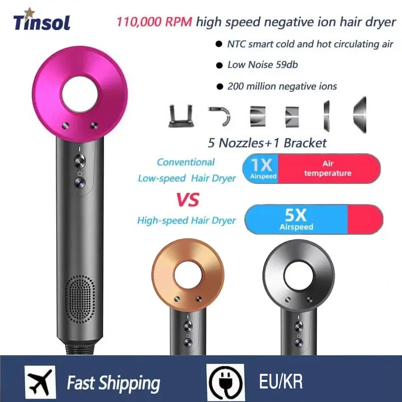 

Профессиональный фен с отрицательными ионами, высокоскоростной безлопастной фен с постоянной температурой, домашний фен с отрицательными ионами