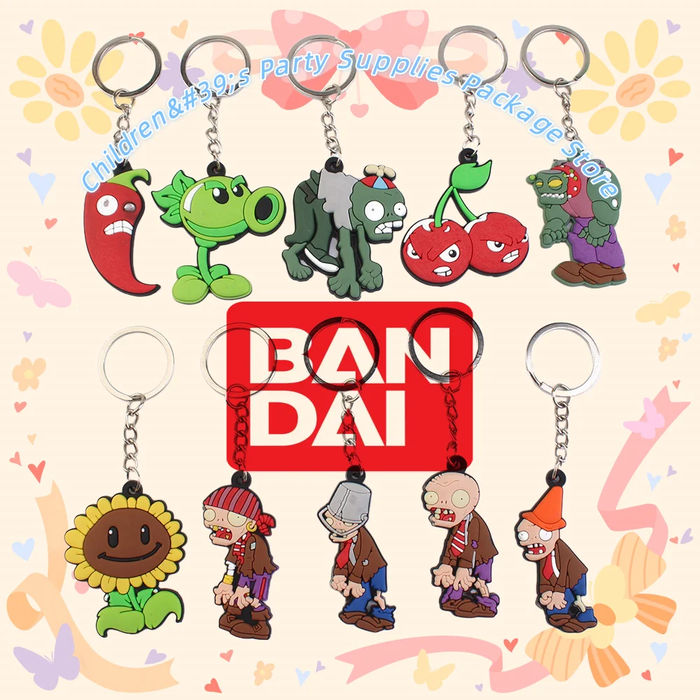 

Растения против зомби, ПВХ, милый мультфильм Miniso, аниме-фигурка, брелок, кошелек, рюкзак, подвеска, аксессуары, детский подарок на день рождения, Рождество