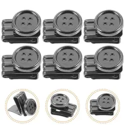 6pcs No Sew Metal Button Clip Braces Bachelor Buttons Buttons For Pants Suspenders Hats Fixing Kit