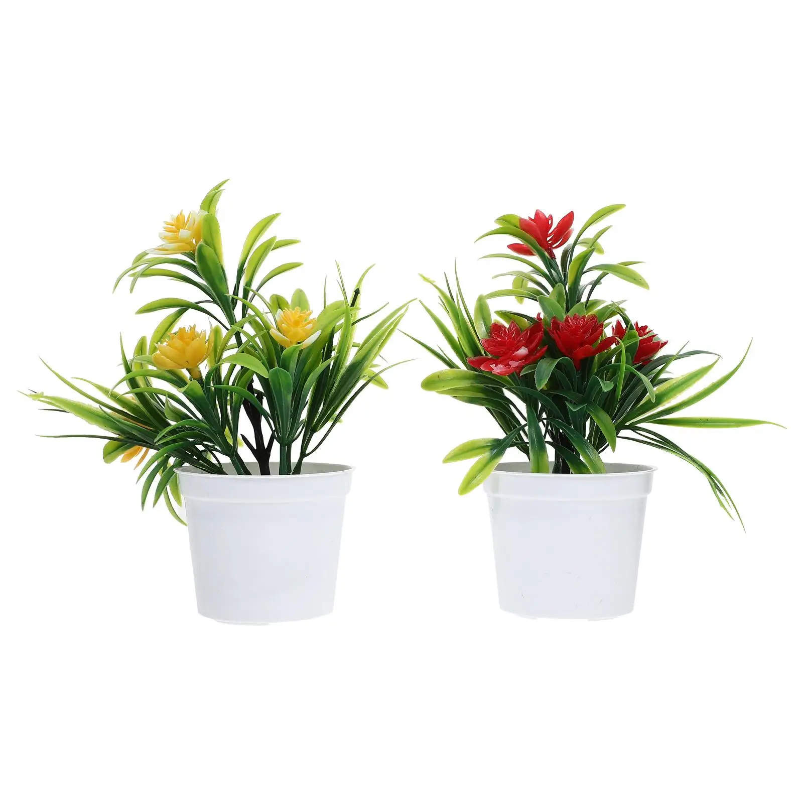 

7 Pcs Mini Artificial Plants Decor Lovely Small Bonsai Desk Accessories Faux Greenery Flowers Room Office Bathroom Hotel