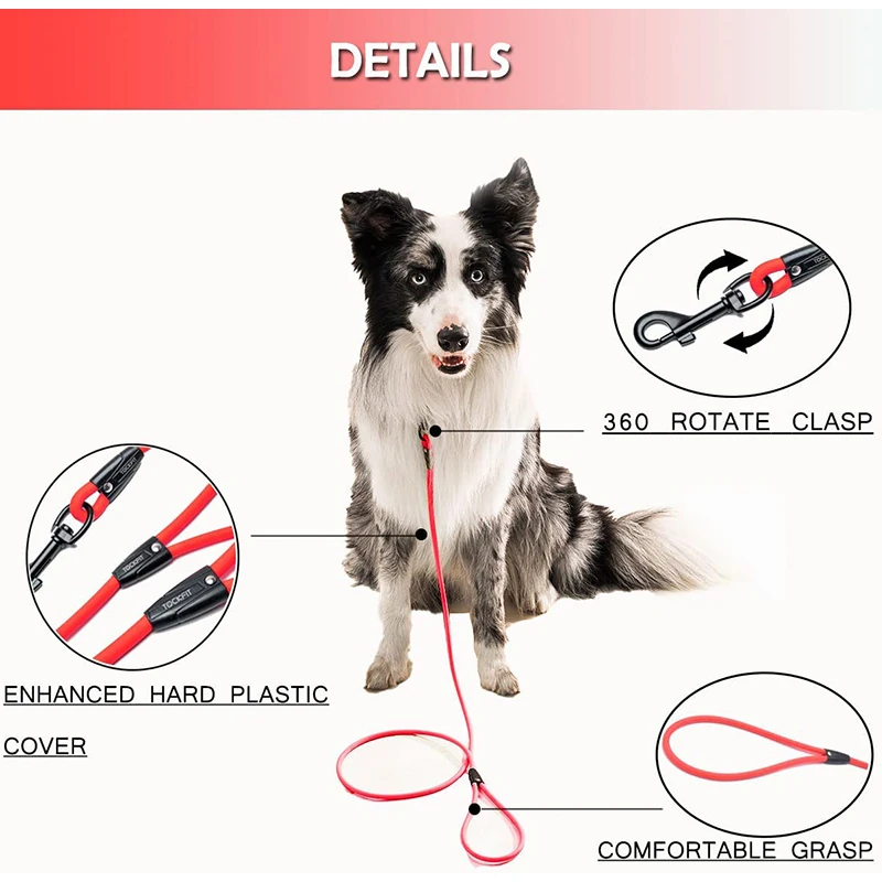 Waterproof Dog Leash Durable Outdoor Training Recall Long Lead 5FT 10 FT 20FT 30FT Great for Training Beach Yard Play