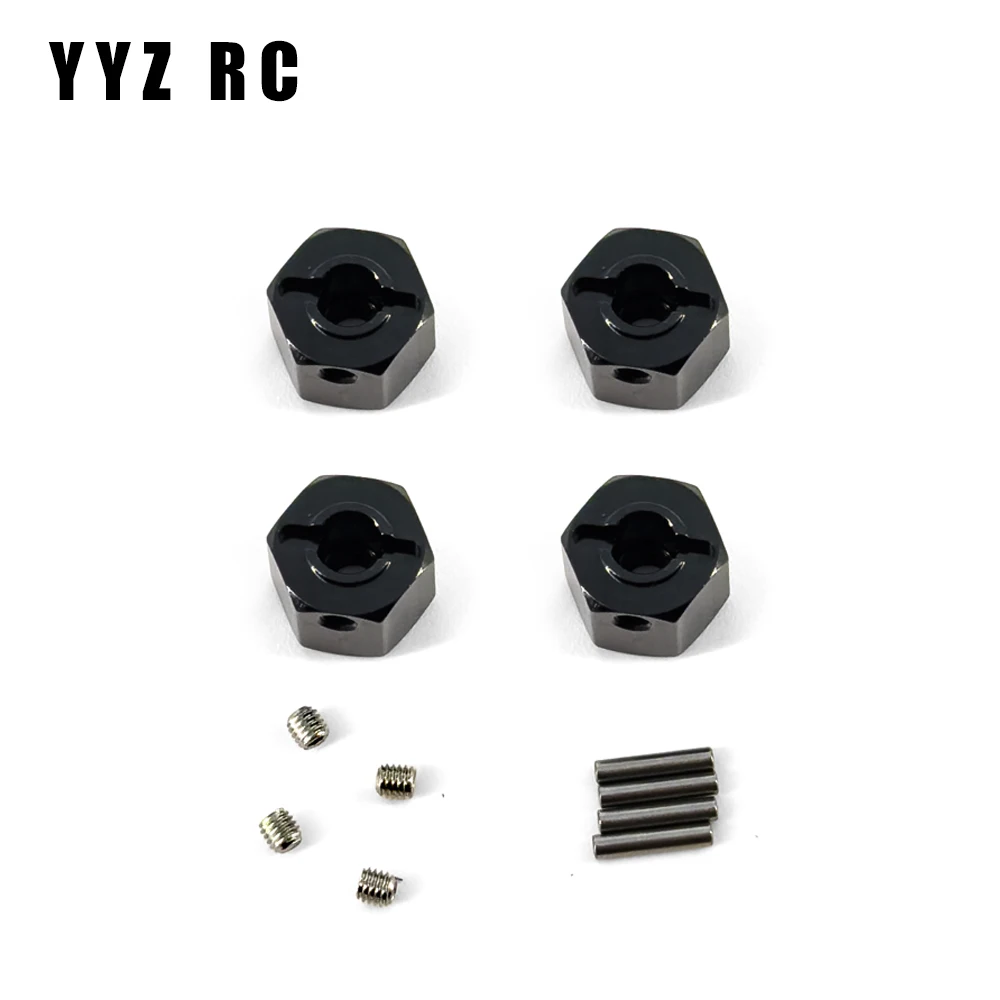 Moyeux de roue hexagonaux en métal pour Axial Scx10 ii, pièces de mise à niveau, télécommande RC inoler, accessoires de voiture, 12mm, 9.5mm, ensemble de 4 pièces, 1/10