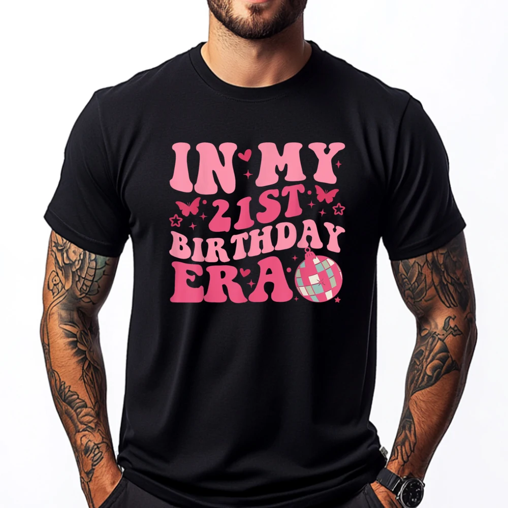 In My 21st Birthday Era Girl Boy 21 years Old Birthday 21st Luxury Designer Men's Clothing Big Size Luxury