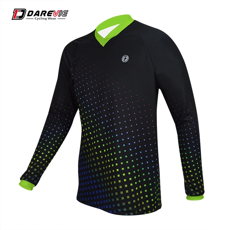 

DAREVIE Cycling Jersey Man Motocross Breathable Mountain MTB Bike Jersey Long Sleeve Jersey Arm Protection Man Cycling Maillot