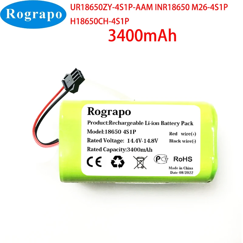 

Новинка 14,4 V 3400mAh/2800mAh UR18650ZY-4S1P-AAM INR18650 M26-4S1P литий-ионная батарея для пылесоса iBoto / Polaris