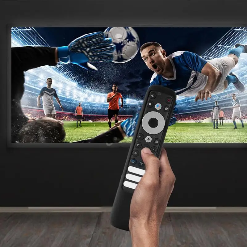 Silicone Remote Control Cover Case with Lanyard Anti Slip Television Remote Cover All Inclusive for TCL RC902V Voice Remote