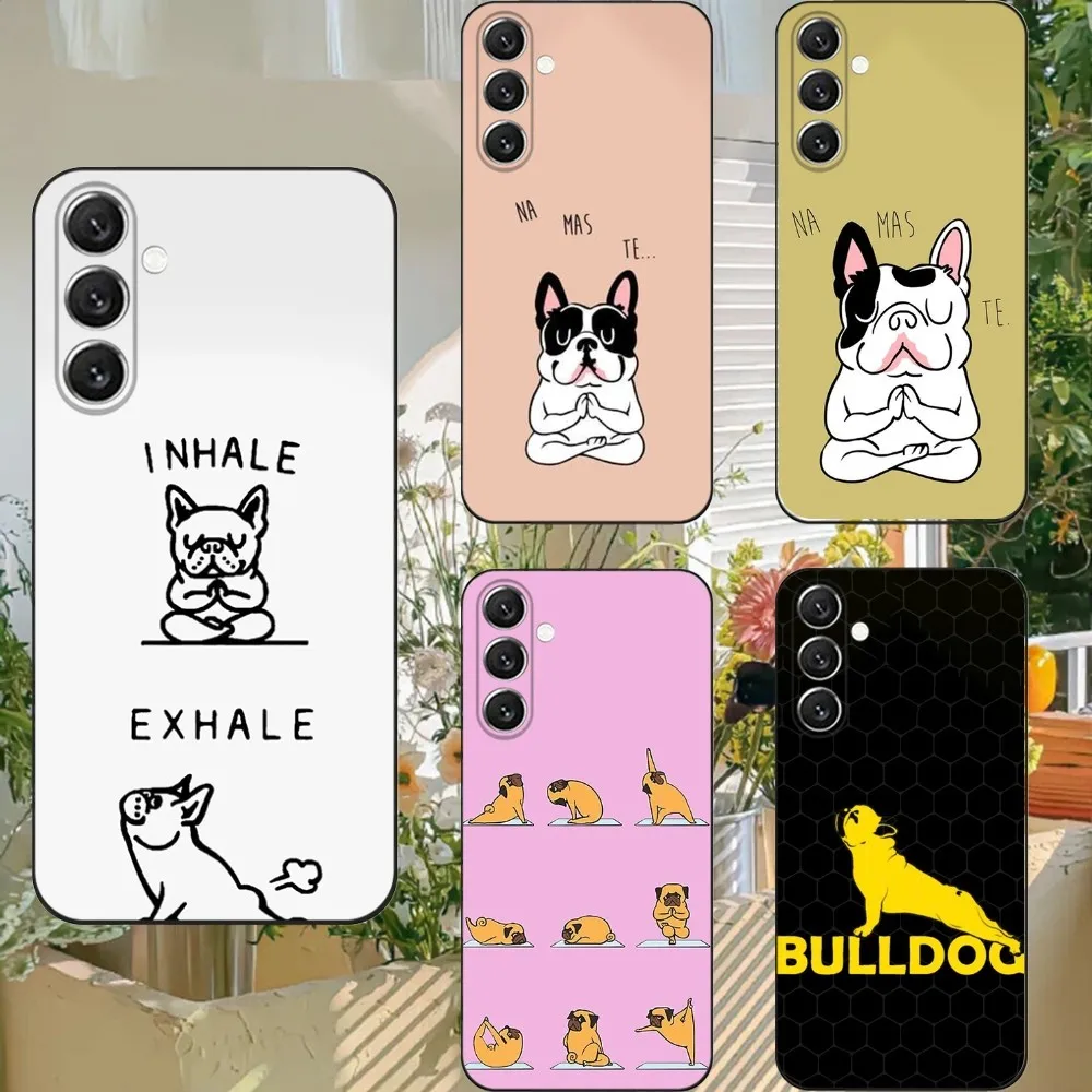 

French bulldog yoga Phone Case For Samsung S21,S22 Ultra,S20,S30 plus,S22 plus,S23,S30 ultra 5G Silicone Cover