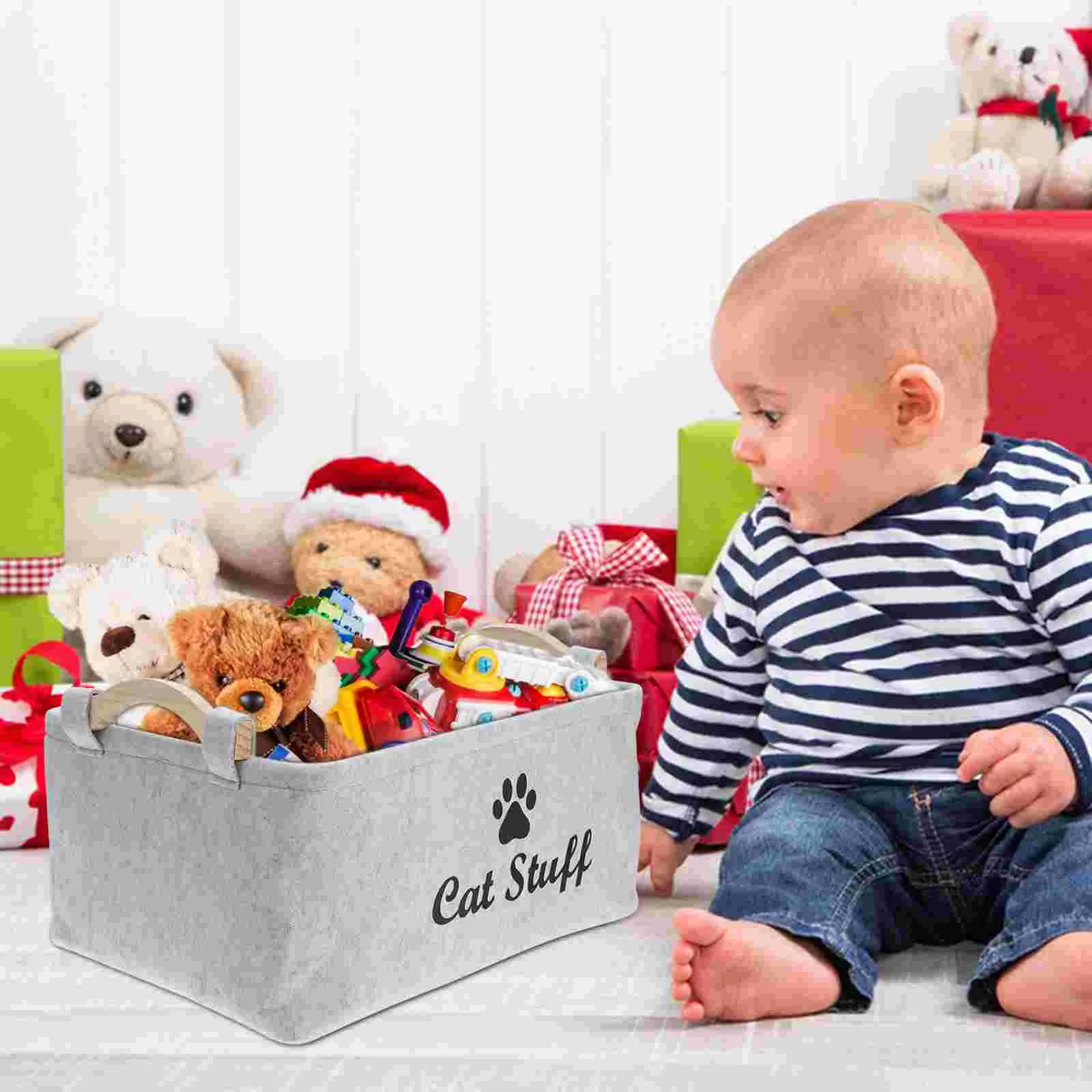 Boîte de rangement pour animaux de compagnie, conteneur de matériaux de qualité supérieure, panier à bijoux, panier à vêtements, étui à jouets, questionFoy