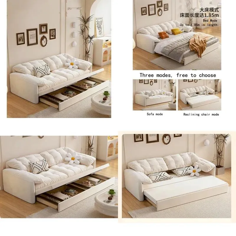 Foldable stretch deformation sofa bed Living room multi-purpose sofa bed with storage comfortable high-grade leather sofa bed