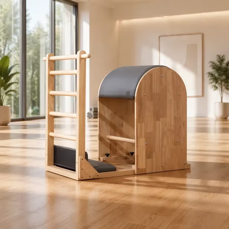 Solid Wood Pilates Ladder Barrel Fitness Equipment Durable Eco Friendly Weight Loss Shaping Tool 3 Year Warranty Gym Grade