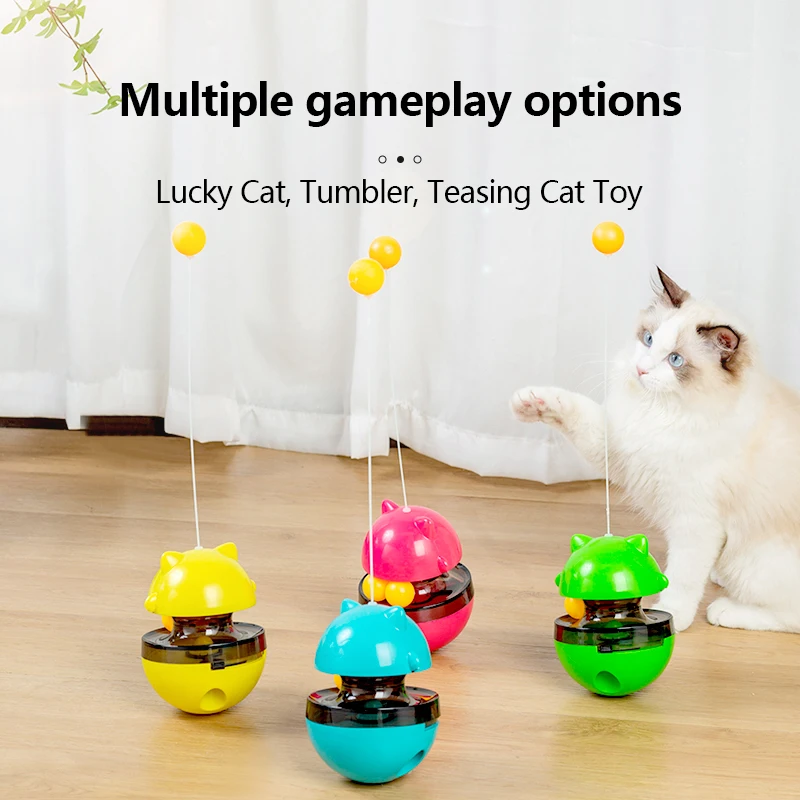 Tumbler Cats Leaks Food Ball Orbital Ball Cat Toy Ping Pong Cat Teaser Kitten Self-entertainment Toys Pet Cat Accessories