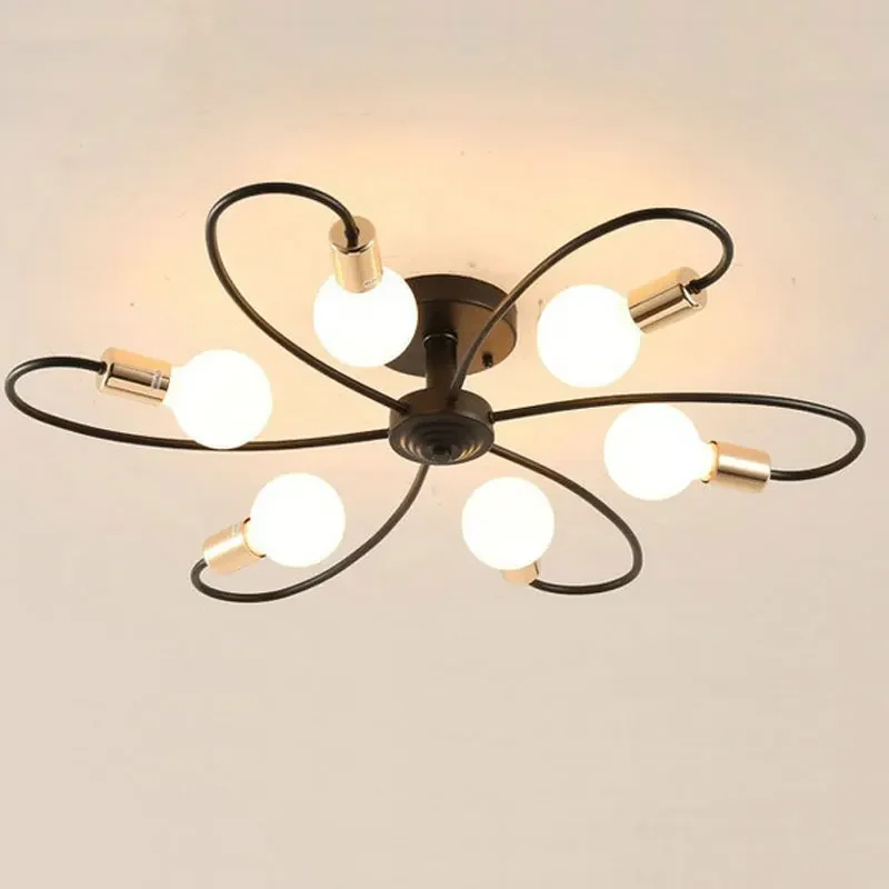 

Nordic Ceiling Light Magic Bean iron art lamp Bedroom Living Room Restaurant Lamps Children Room Hotel Cafe LED Lighting Fixture