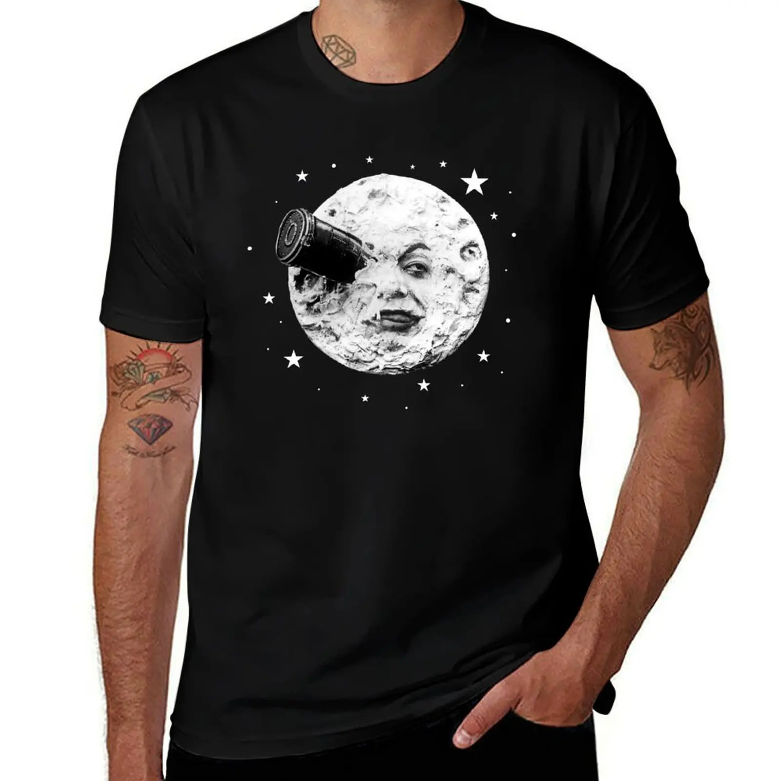 

Moon Face - Melies Rocket Journey to the Moon T-Shirt football t shirt basketball graphic tees sports fans tops mens t shirt