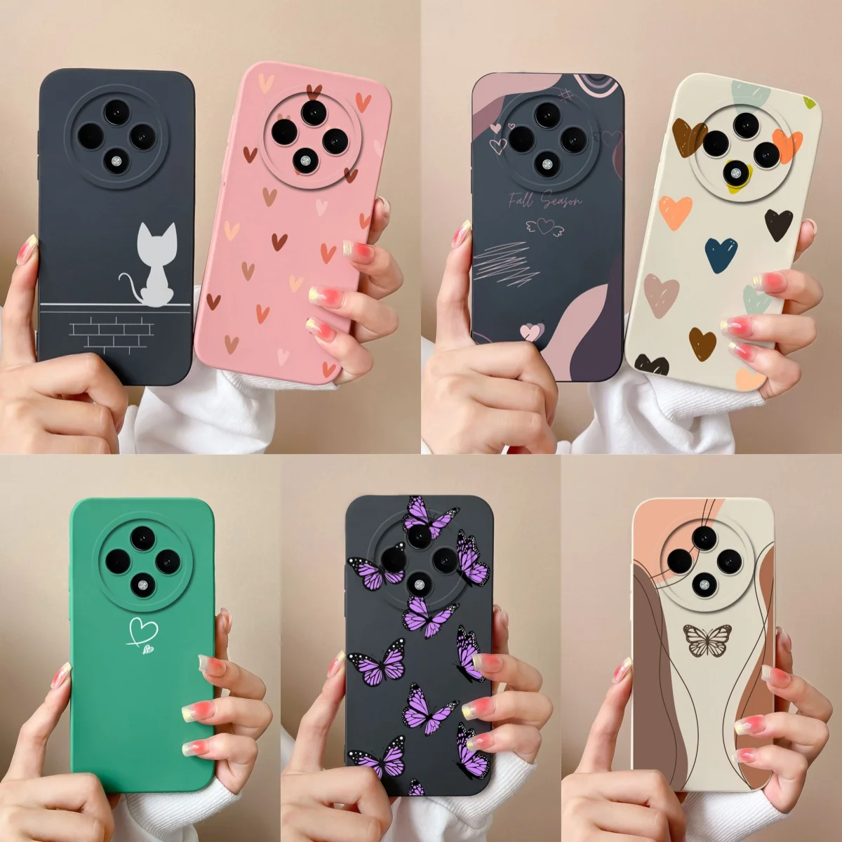 Love Heart Case For Oppo Reno 12F Phone Shell Soft Liquid Silicone Camera Protection Back Cover For Oppo Reno12F 12 F Bumper