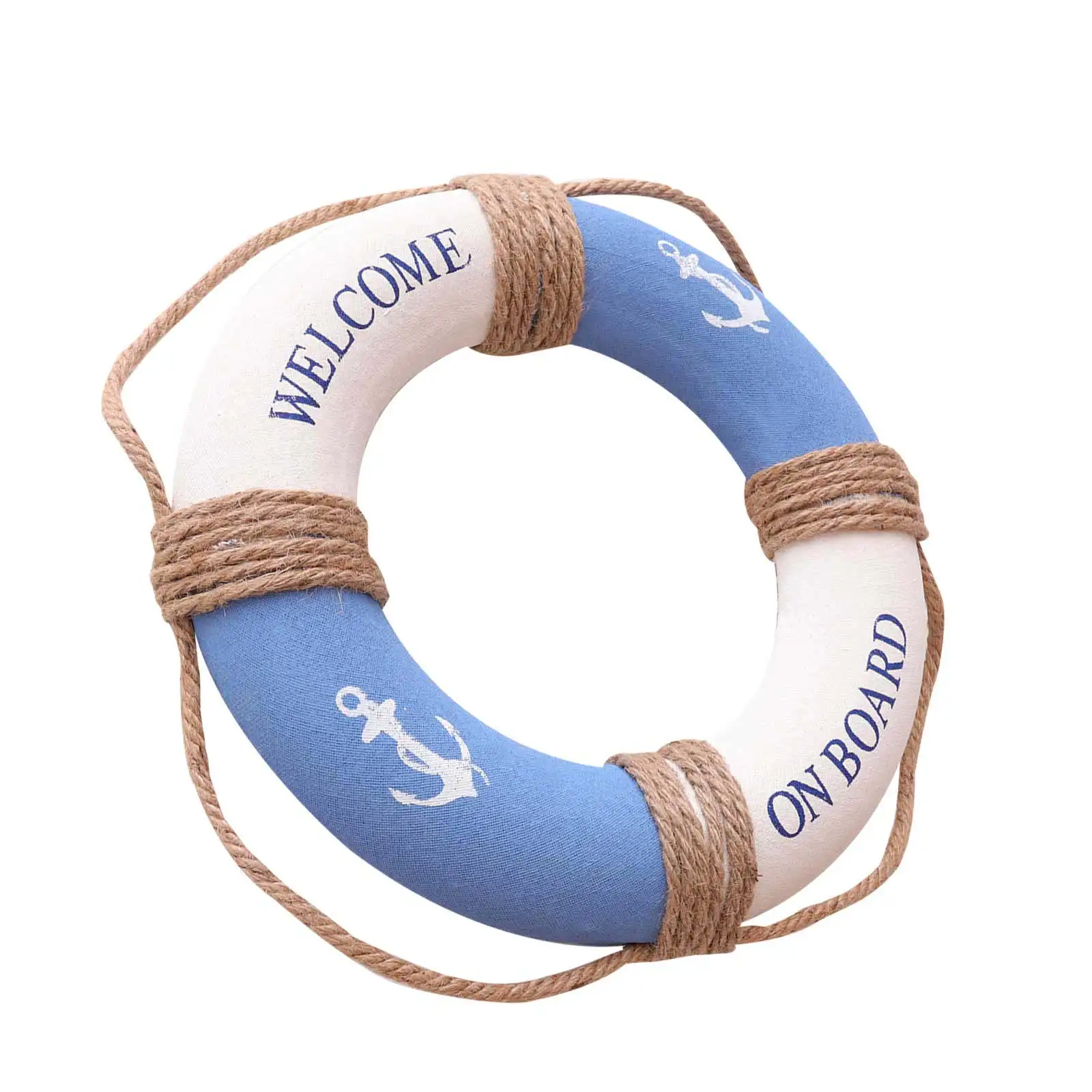 1 Pieza de Letrero Decorativo Colgante Lifebuoy de 30 cm, Ancla de Hierro Azul, Decoración Colgante para Puerta Estilo Mediterráneo para Restaurante, Cafetería, Bar