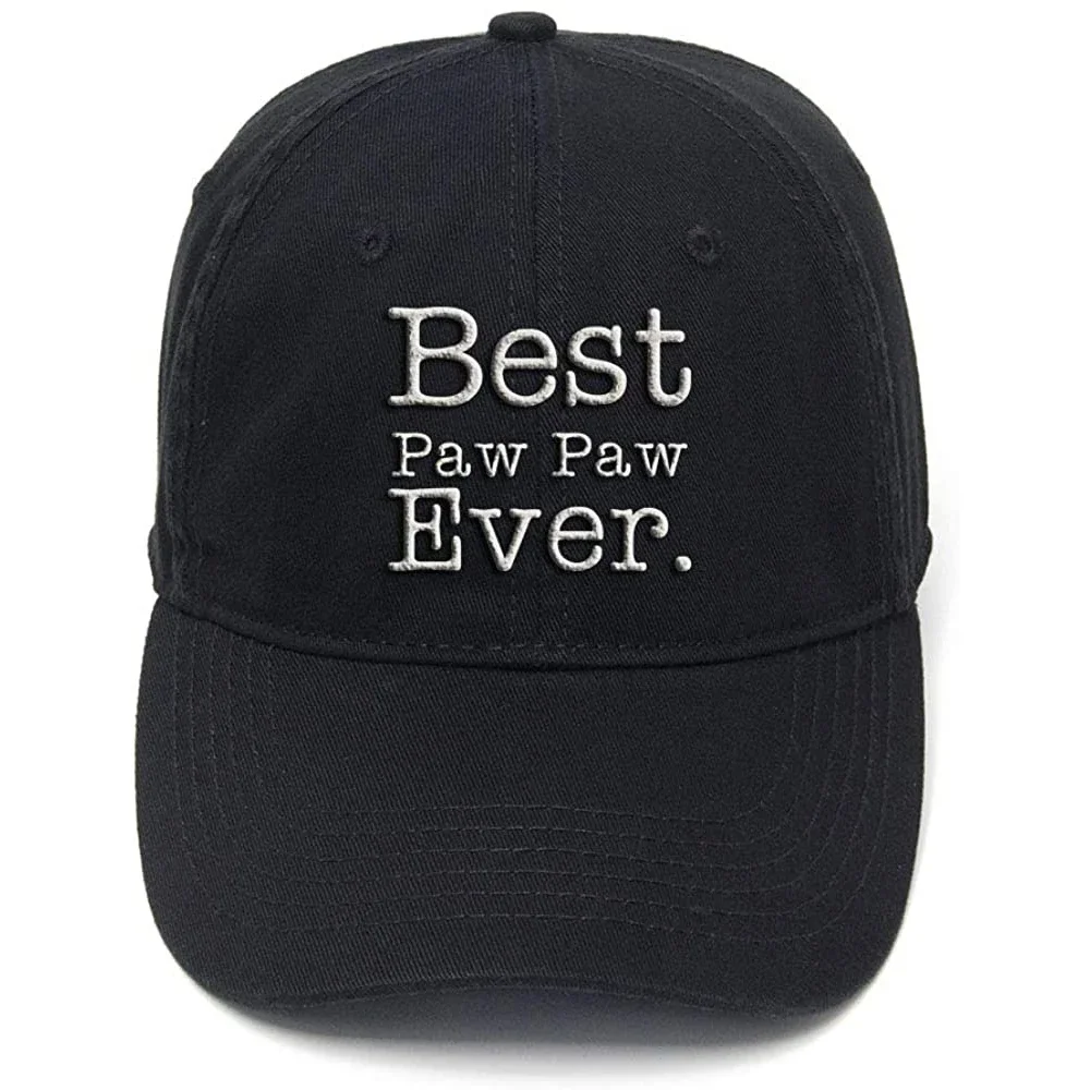

Lyprerazy Flock Printing for Grandpa Best Paw Paw Ever Washed Cotton Adjustable Men Women Unisex Hip Hop Cool Baseball Cap