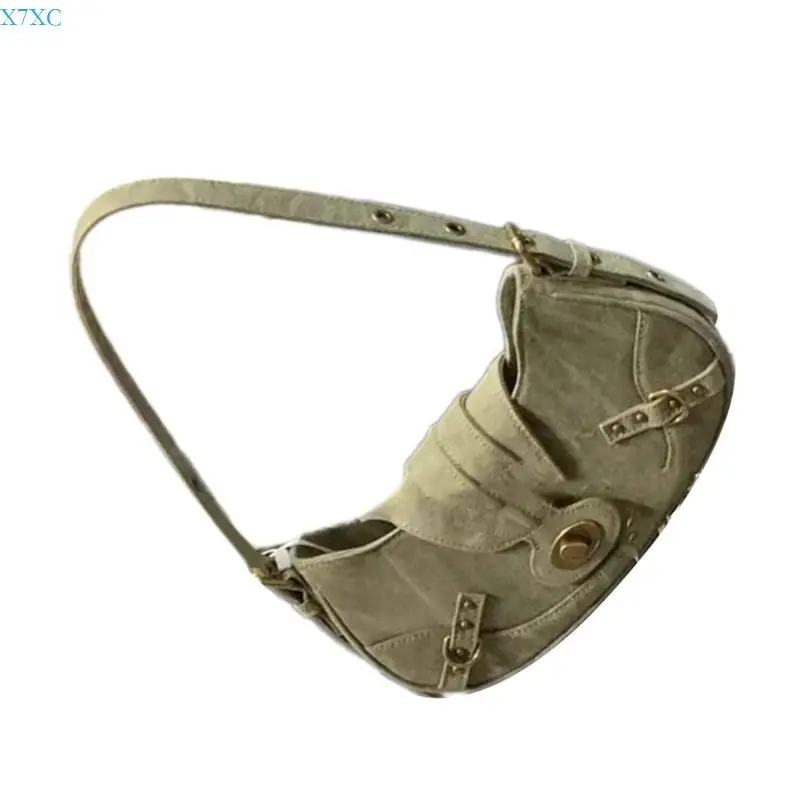 

X7XC Women Tote Bag Saddle Bag Korean Underarm handag All-matching Shoulder Bag