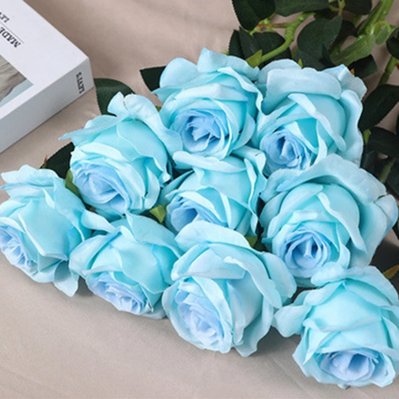 باقة ورد صناعي ، ورود حمراء ، زهور مزيفة ، هدية عيد الحب ، مزهريات ديكور للزفاف ، 1: 3: 50: 50: 10 #5