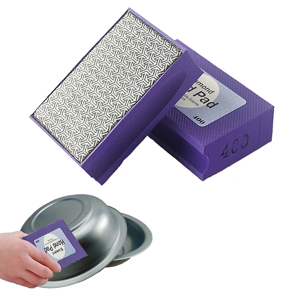 Diamond Hand Sanding Pad Sanding Block Rubbing Tool Diamond Grinding Block for Marble Glass Grinding