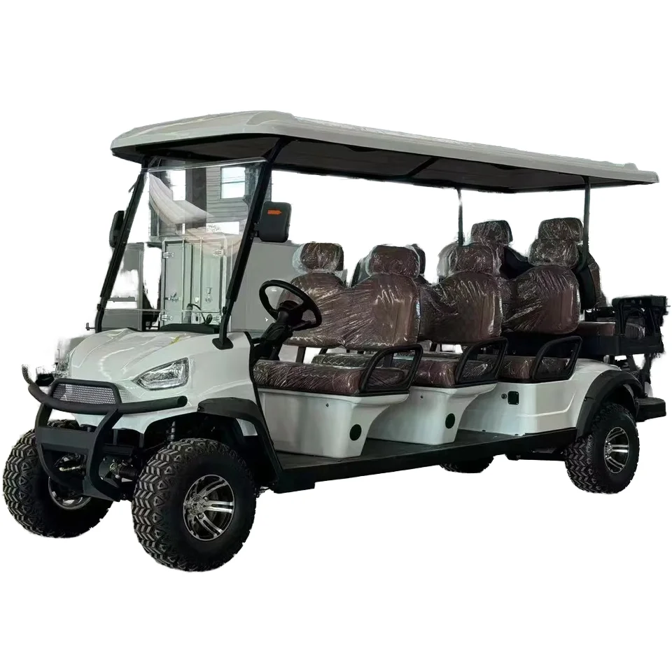 Golf Cart 2 4 6 8 Seats 4x4 Gasoline Off Road Club Car for Sale Gold Color Custom Free Design