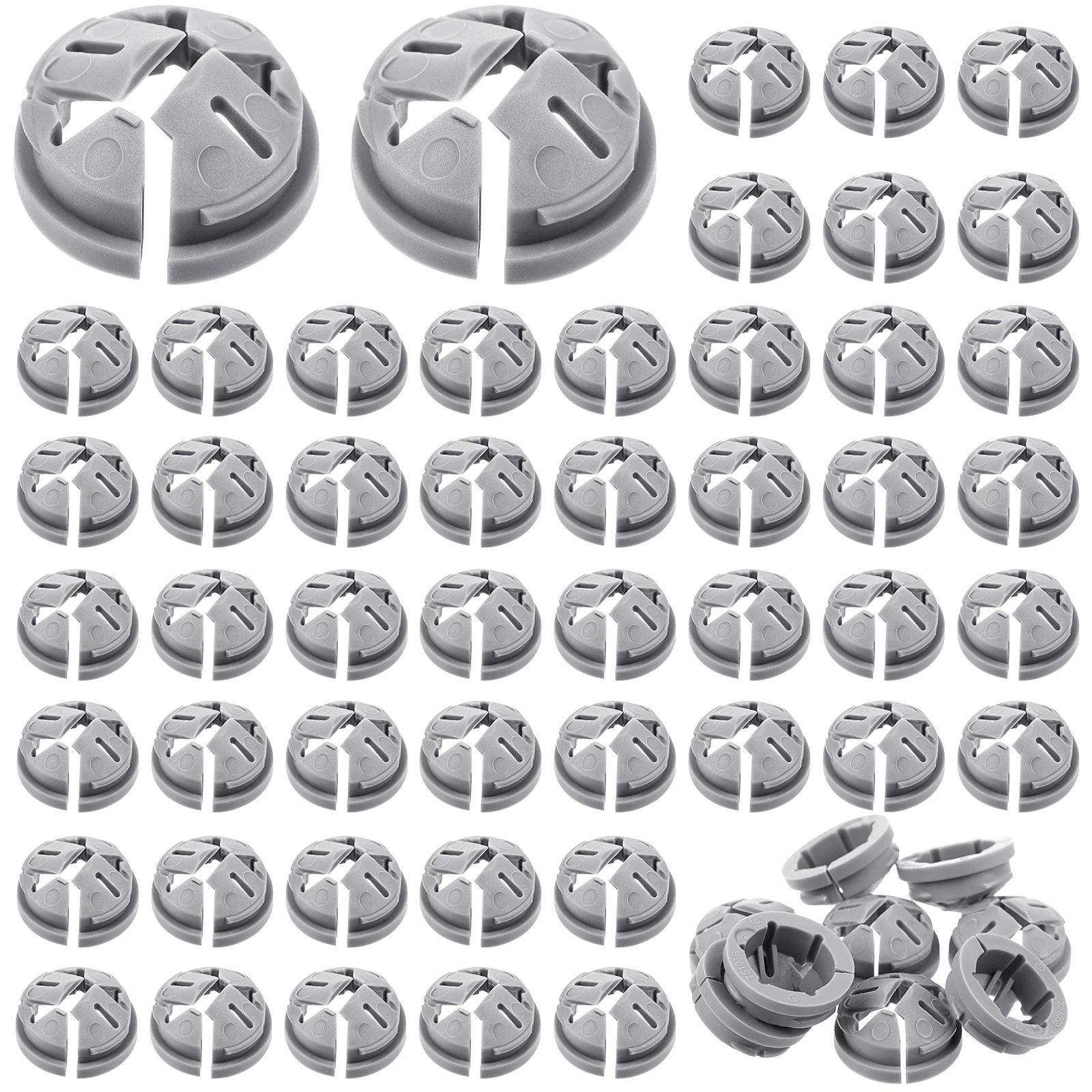 150 Pcs 3/8 In. - 1/2 In. Non Metallic Button Push-in Bulk Connector Gray NM Cable Connector Electrical Conduit Fittings Fits Fo