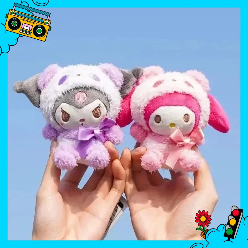 Mini Kawaii Sanrio Schlüsselanhänger Plüsch Kuromi Puppe Schlüsselanhänger Hello Kitty Plüschtier Cinnamoroll Schlüsselanhänger Taschenanhänger Spielzeug Geschenk