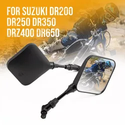 2PCS/lot Dual Sport Motorcycle Rearview Side Mirrors For Suzuki DR 650 350 200 250 DR350 DRZ 400 650 Supermotor Dirt Pitbike ﻿