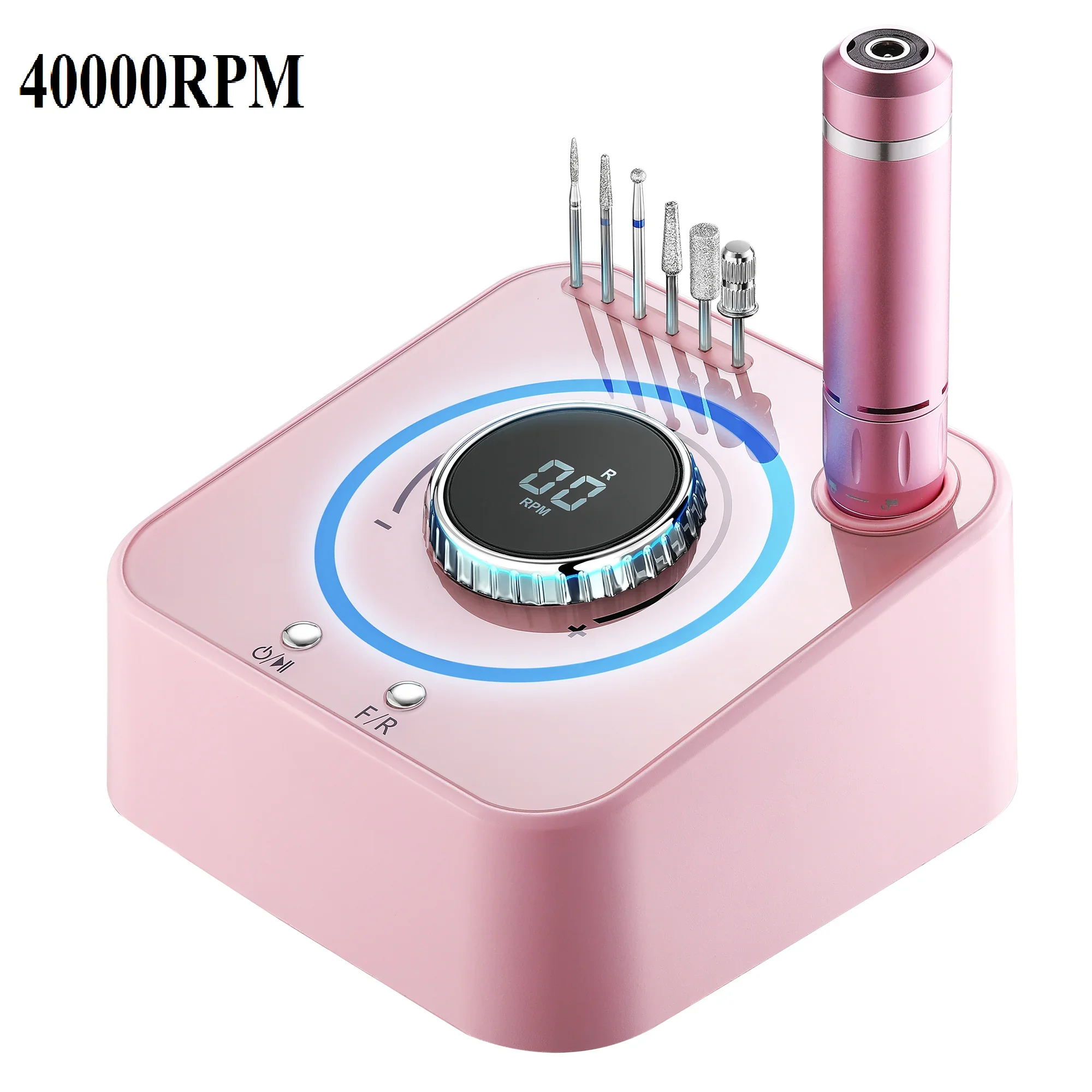 Oxxi New 40000RPM High Quality Professional Strong Nail Drill Machine Wholesale Desktop Electric Nail Drill Pink High Speed 40W