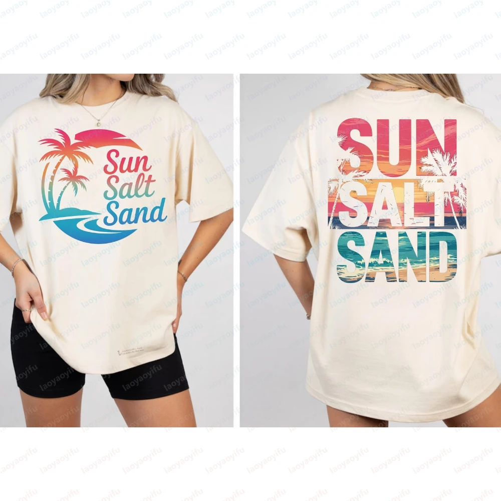 Sun Sand Salt Beach T-Shirt Summer Shirt Trendy Beach Tee for Women Summer Vacation Womens Beach ShirtSummer Tee Women Clothing