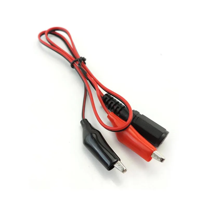 0.5M DC Female Jack Connector Alligator Clips Crocodile Wire 12V 3A Power Cable To 2 Alligator Clip Connected Voltage A7