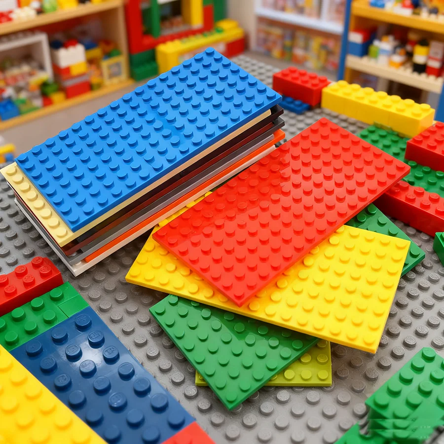 5 Stück DIY-Bausteine, doppelseitige Grundplatte, 8 x 16 Punkte, pädagogische kreative Größe, kompatibel mit 92438 Spielzeug für Kinder – Detail 1