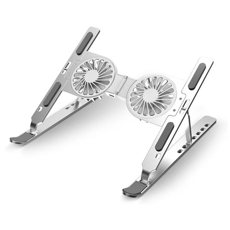 Adjustable Laptop Fan Cooler Stand Heat Dissipation Foldable Portable Tablet Notebook Holder Cooling Aluminum Alloy Laptop Stand