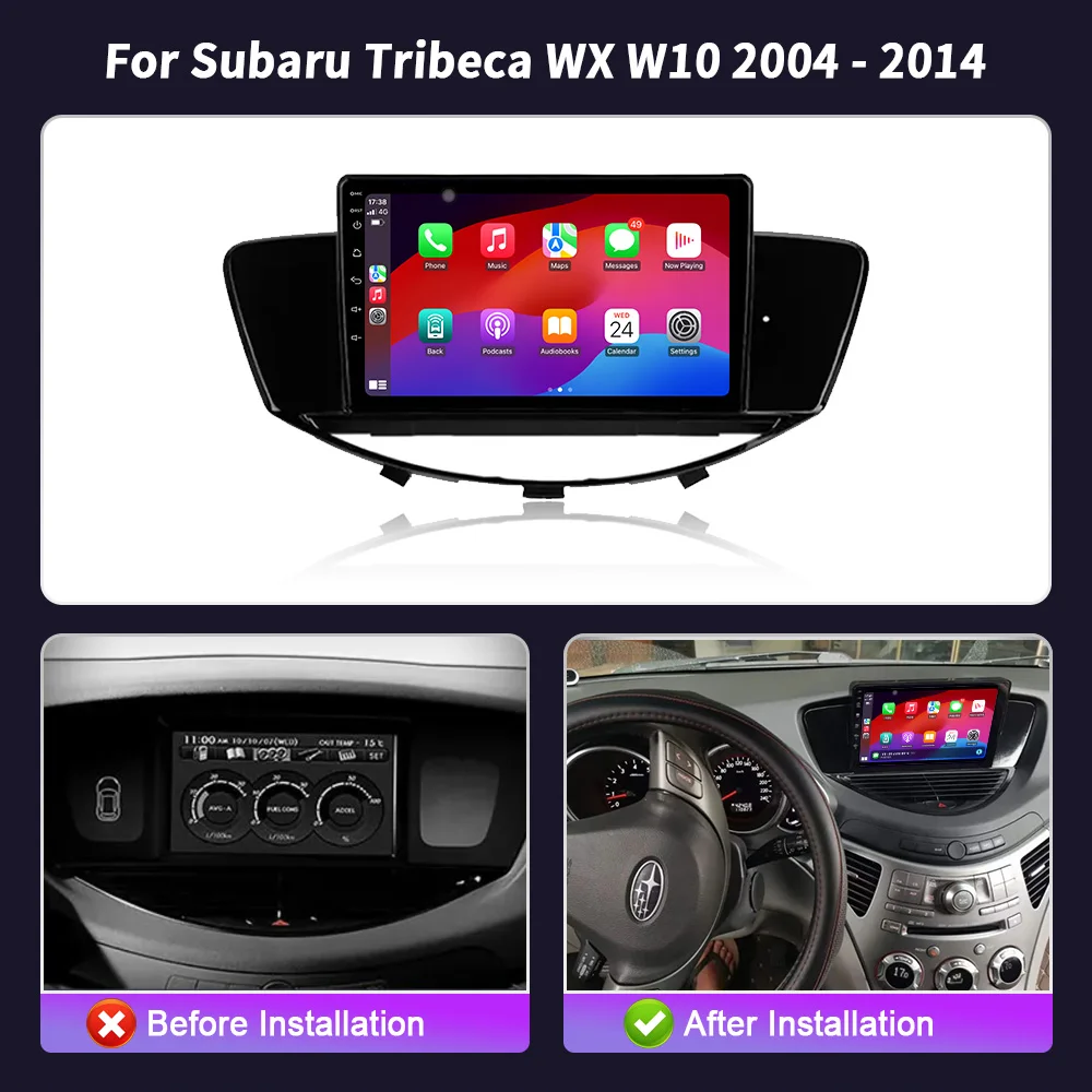 Car Radio Multimedia Navigation 4G GPS 2 Din Wireless Carplay Screen Stereo Android 14 For Subaru Tribeca WX W10 2004-2014