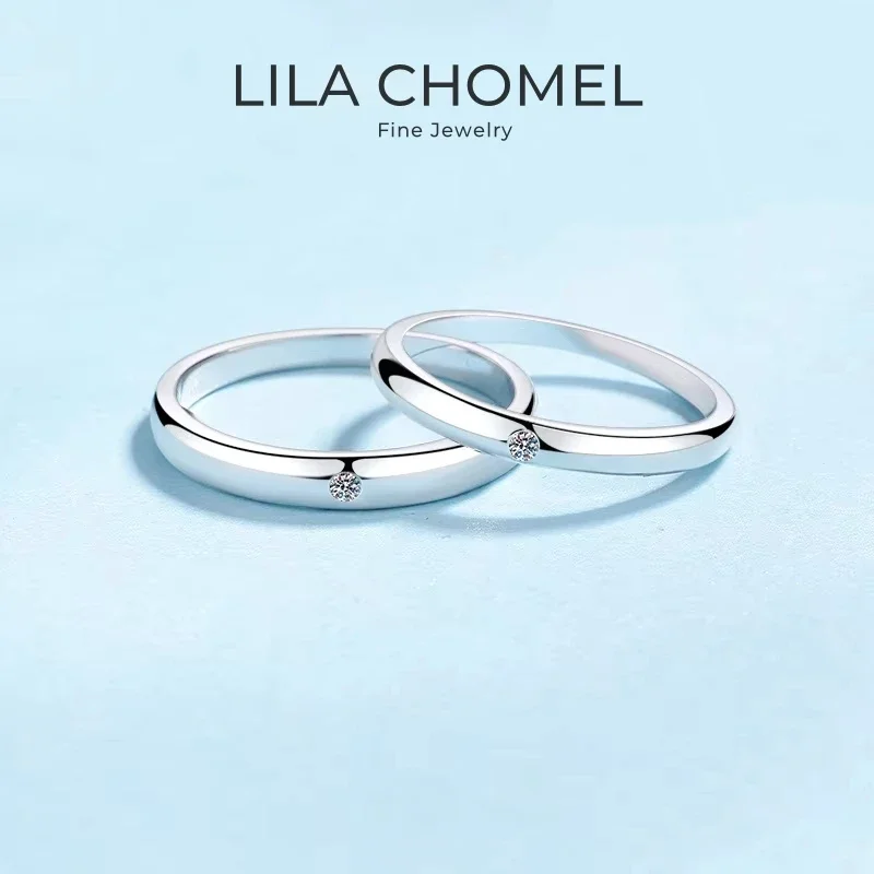 الخطوبة 18K الذهب الوردي الأبيض النساء الزفاف الفرقة الرجال 0.25CT مويسانيتي الماس PT950 البلاتين فتاة عيد الحب عاشق خواتم