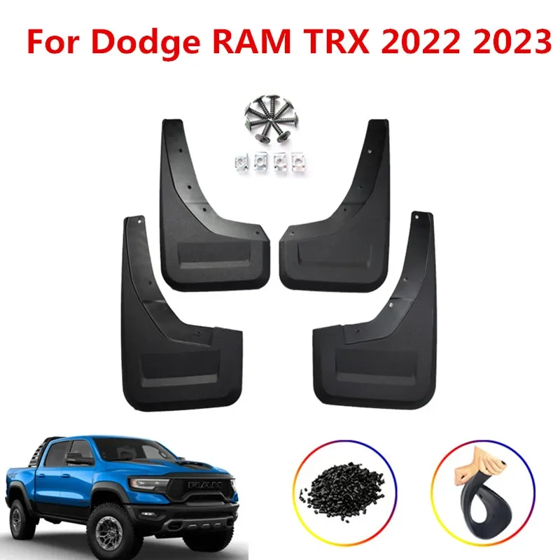 4Pcs/Set  Splash Guards Mud Flaps Mud Fender Mudguard Flares Flap Splash Mud Accessories For Dodge RAM TRX 2022 2023