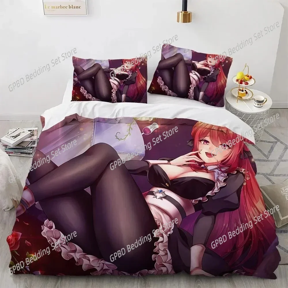 

New Print Kawaii Anime Sexy Girl Comfortable Duvet Quilt Cover Pillowcase Bedding Set Children Bedroom Decoration Home Textile