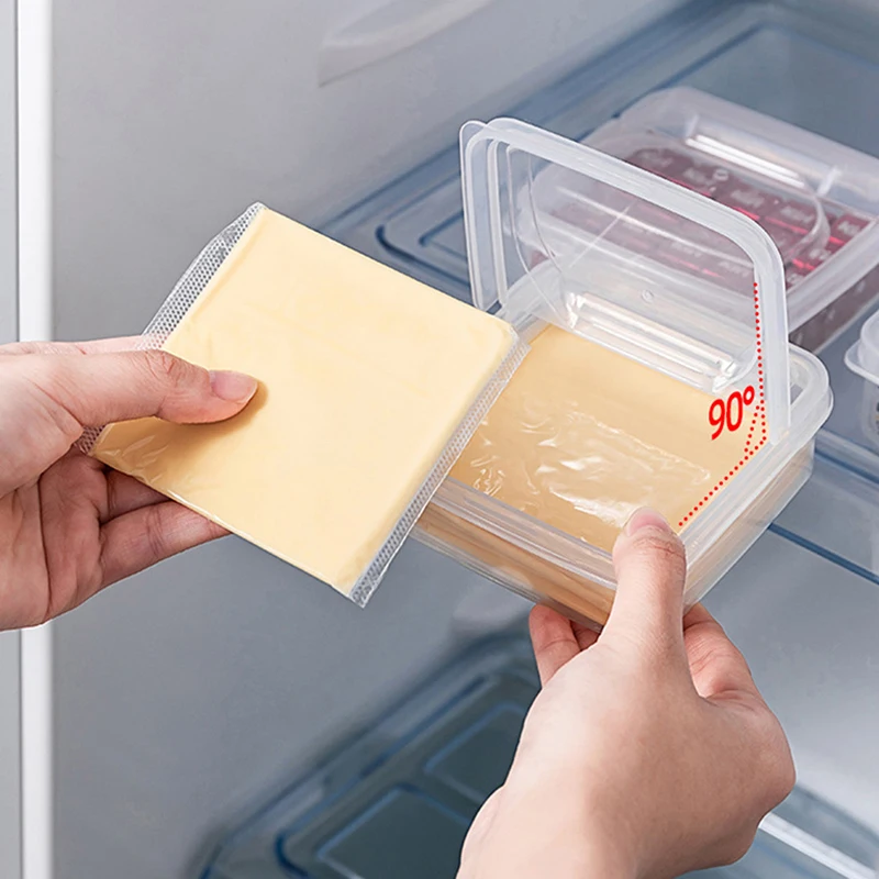 Butter Cheese Storage Box Portable Refrigerator Fruit Vegetable Fresh-keeping Organizer Box Transparent Cheese Container