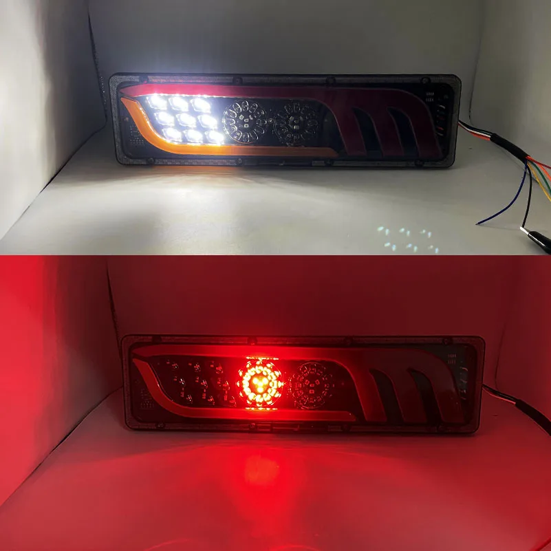 2 sztuk LED samochodów ciężarówka Taillight tylne światła Turn Signal Brake rewers lampka sygnalizacyjna przyczepa ciężarówka autobus Camper Caravan