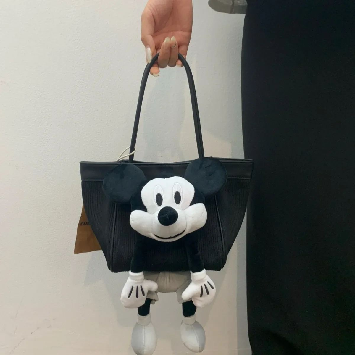 Bolsa de ombro Disney Mickey Dolls feminina, bolsa tiracolo, bolsa de alta capacidade, estojos fofos, bolsa de moda coreana