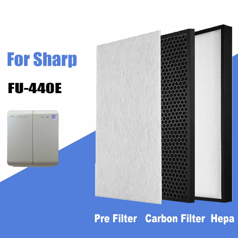 Replacement FZ-440SEF HEPA Filter and Activated Carbon Filter For Sharp Air Purifier FU-440E