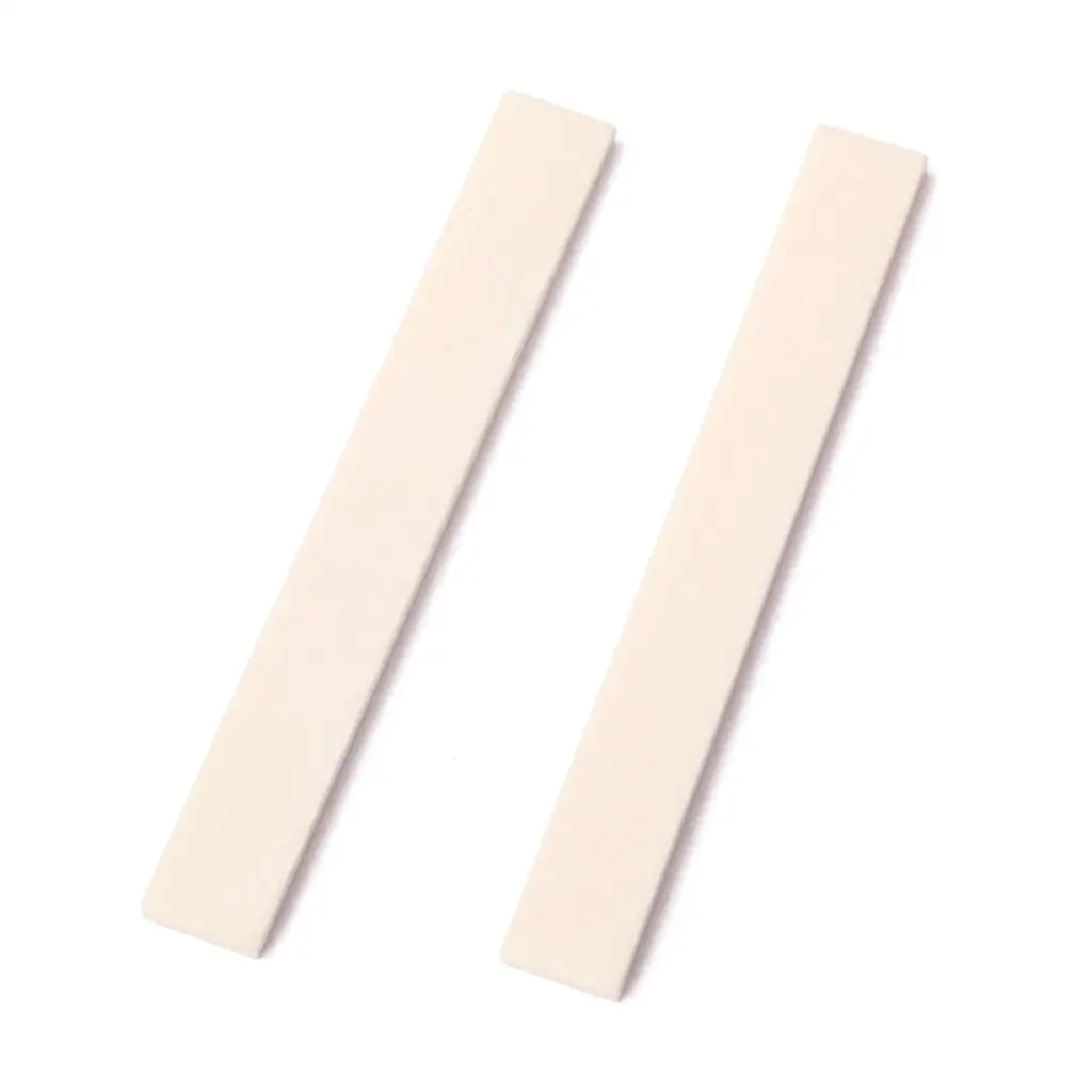 Bone Guitar Saddle Blank 2pcs Replacement Bridge Saddle for Guitar Bass Ukulele Thinline Guitar Projects