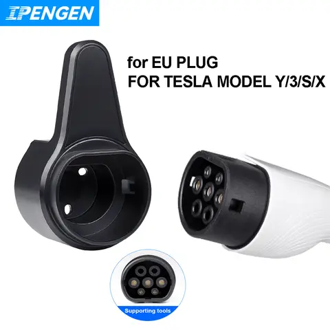 IPENGEN EV 충전기 케이블 거치대, 탄소 섬유 전기 자동차 벽 마운트 충전 케이블, 정리함 벽 마운트 홀스터, 타입 2