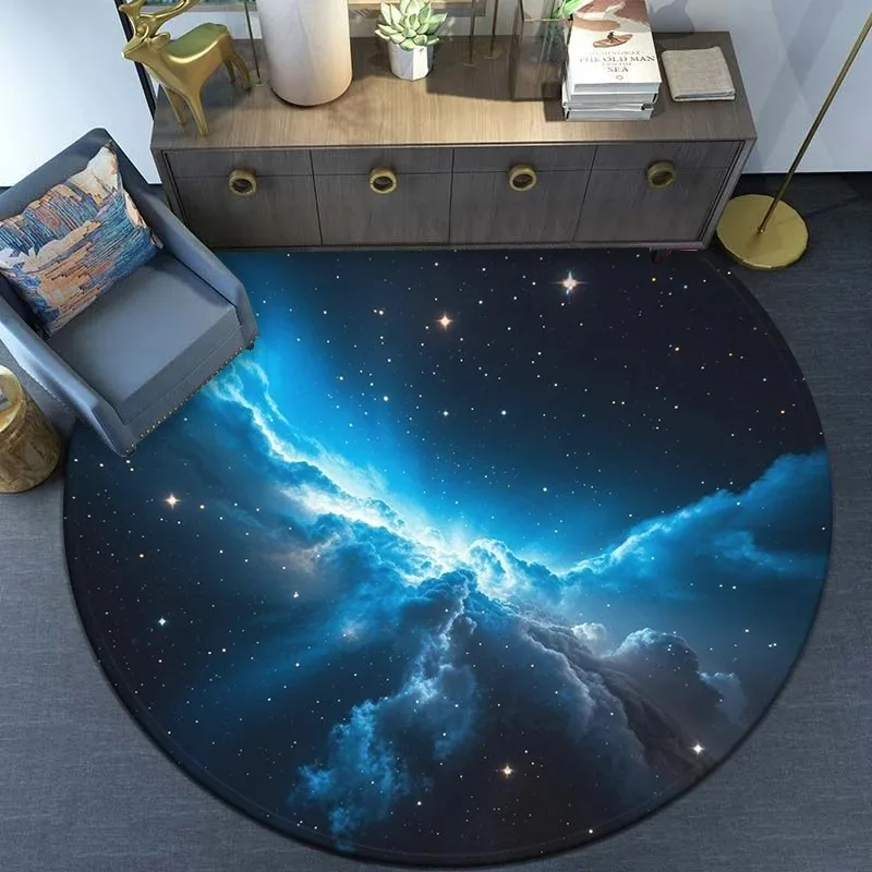 

Alfombra redonda suave antideslizante de nebulosa cósmica de lujo для sala de estar, профессиональный hogar, planetario, amante delidadeci
