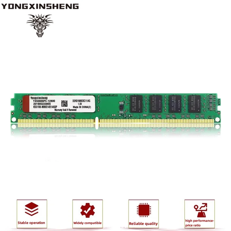 DIMM DDR3 1333 1600Mhz 4GB PC3-10600 12800 ذاكرة الوصول العشوائي المكتبي بدون ECC