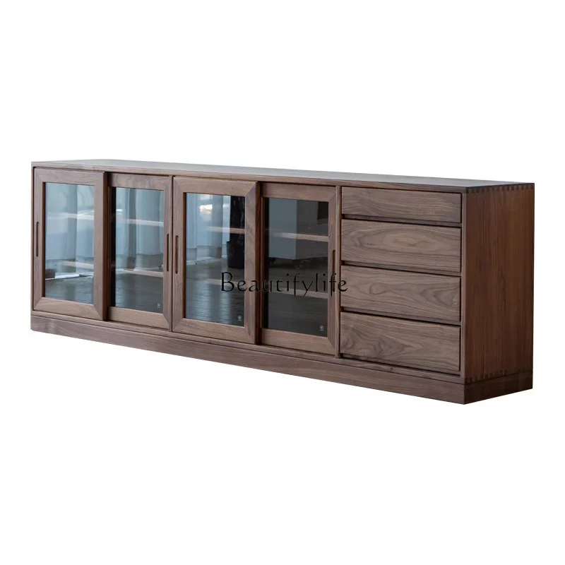 

ls 18ls 18-*Nordic modern simple solid wood storage locker, living room black walnut dining side cabinet