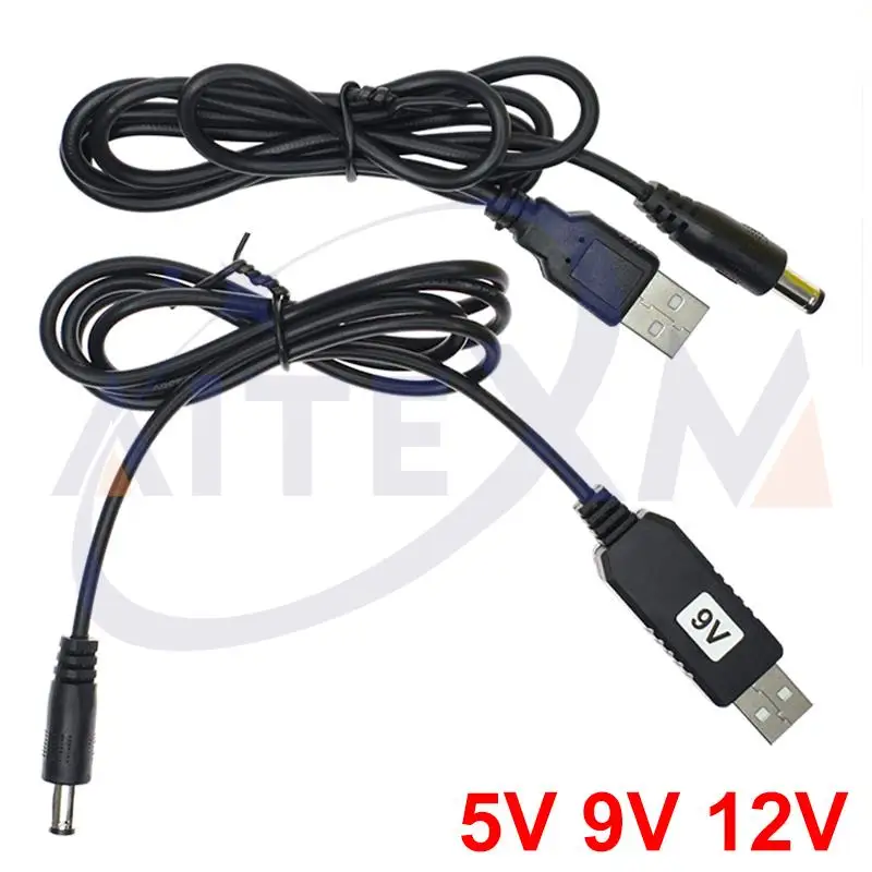 USB Power Boost Line DC 5V To DV 9V / 12V Step Up Module 1M USB Converter Adapter Cable 2.1x5.5mm Plug for Arduino WIFI