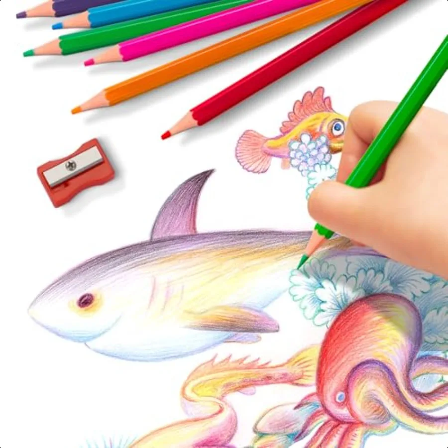 240 عدد أقلام رصاص ملونة بكميات كبيرة لأقلام التلوين الفصلية لـ 12 لونًا نابضًا بالحياة مجموعة أقلام تلوين مشحونة مسبقًا بالإضافة إلى 24 S