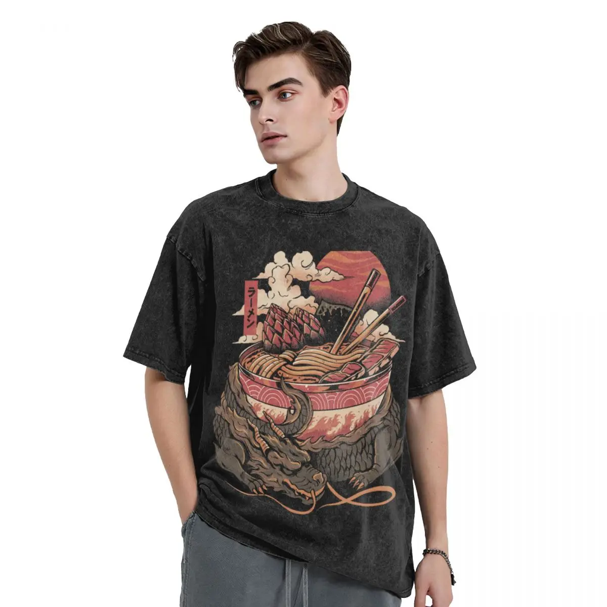 

Dragon's Ramen T-Shirt quick drying vintage anime shirt mens t shirts